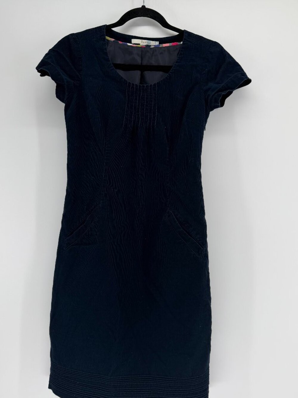 Boden blue corduroy material dress with pockets size 2R